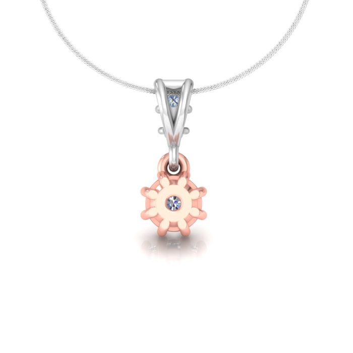 18k Gold 25 Cents Dual Tone Solitaire Pendant With Lab Grown Diamond - Image 3