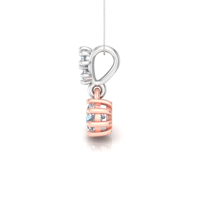 18k Gold 25 Cents Dual Tone Solitaire Pendant With Lab Grown Diamond - Image 4