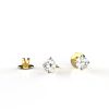 18k Gold 10 Cents Each Earrings With Lab Grown Diamond