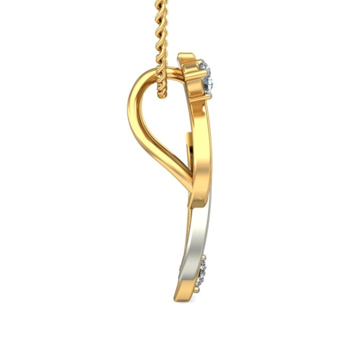 Ishi Diamonds 18k Gold Dual Tone Glitter Lab Grown Diamond Pendant - Image 5