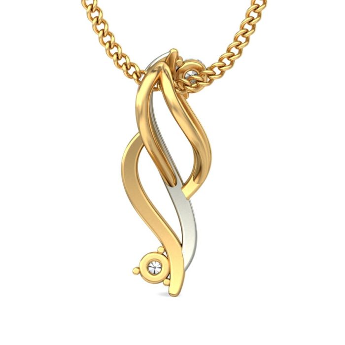 Ishi Diamonds 18k Gold Dual Tone Glitter Lab Grown Diamond Pendant - Image 4