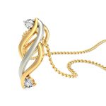 18k Gold Dual Tone Glitter Diamond Pendant