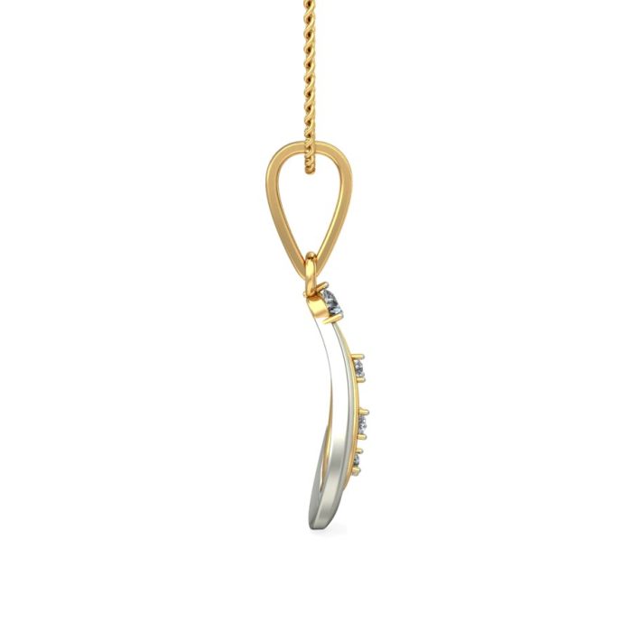 Ishi Diamonds 18k Gold Dual Tone Shimmering Lab Grown Diamond Pendant - Image 5