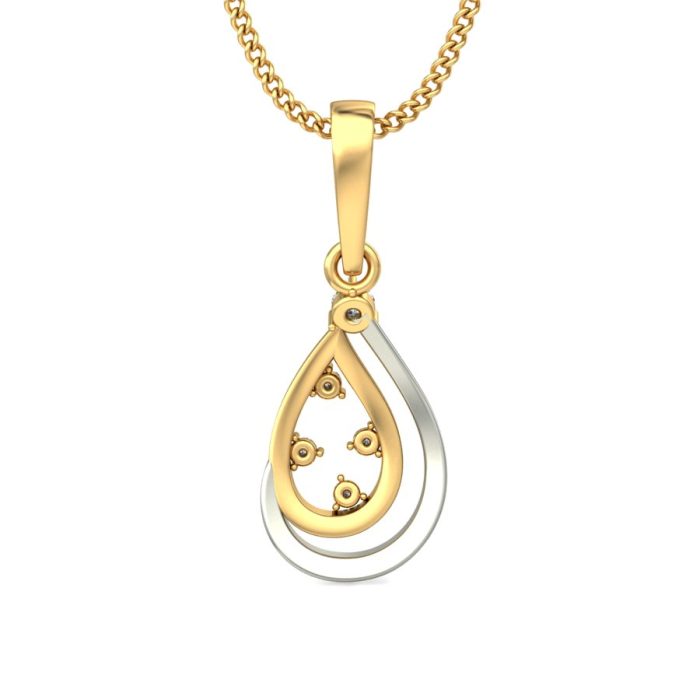 Ishi Diamonds 18k Gold Dual Tone Shimmering Lab Grown Diamond Pendant - Image 4