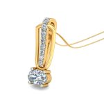 18k Gold 20 Cents Oval Solitaire Diamond Pendant