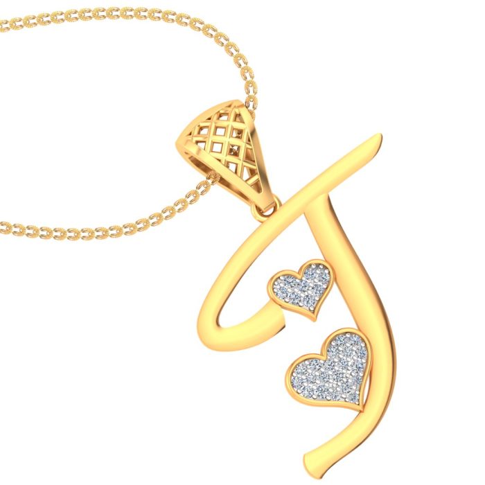 Ishi Diamonds Elegant 18k Gold J Alphabet Lab Grown Diamond Pendant - Image 5