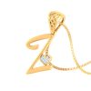 Ishi Diamonds Elegant 18k Gold Z Alphabet Lab Grown Diamond Pendant