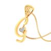 Ishi Diamonds Elegant 18k Gold G Alphabet Lab Grown Diamond Pendant