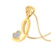 Ishi Diamonds Elegant 18k Gold I Alphabet Lab Grown Diamond Pendant
