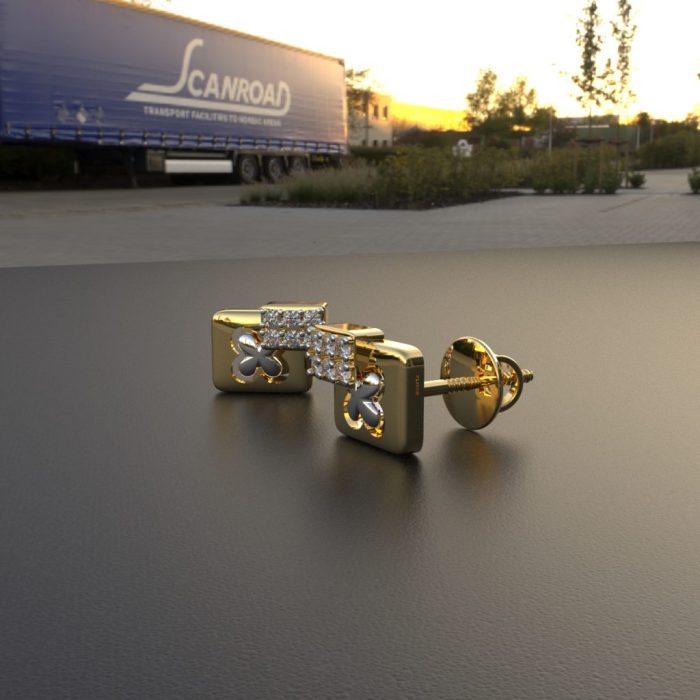 Ishi Diamonds Enchanting 18K Gold Lab Grown Diamond Stud Earrings - Image 3