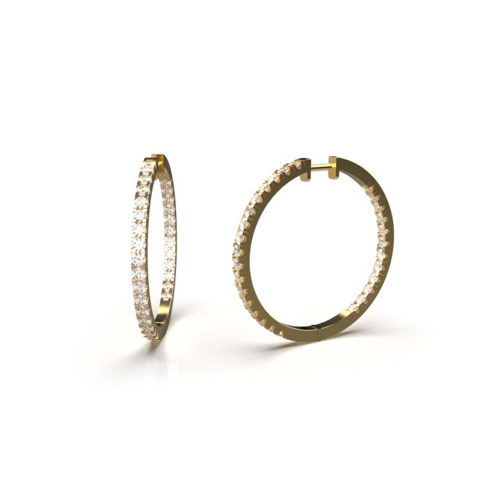 Ishi Diamonds Enchanting 18k Gold Lab Grown Diamond Bali Earring - Image 3
