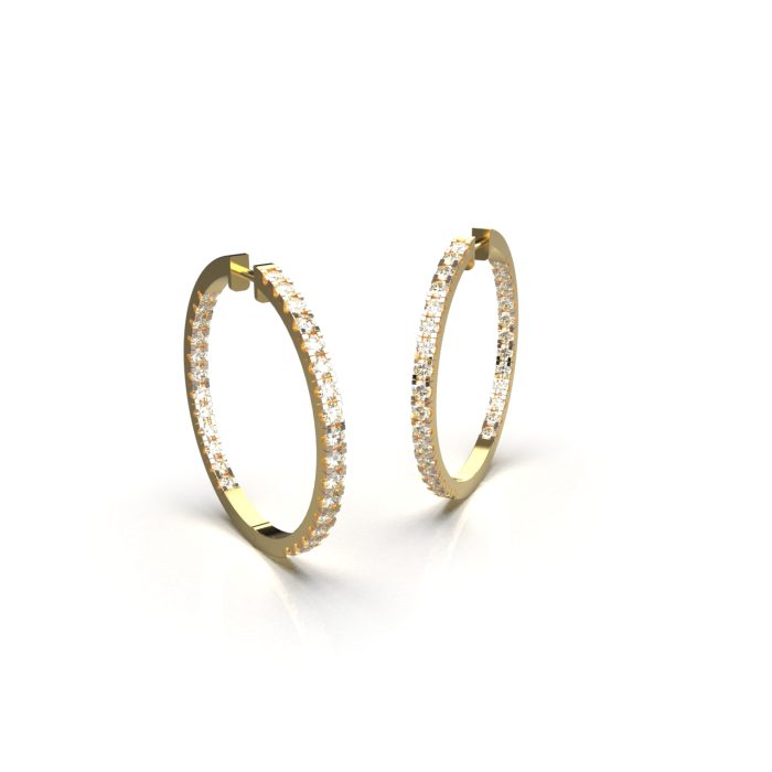 Ishi Diamonds Enchanting 18k Gold Lab Grown Diamond Bali Earring - Image 2