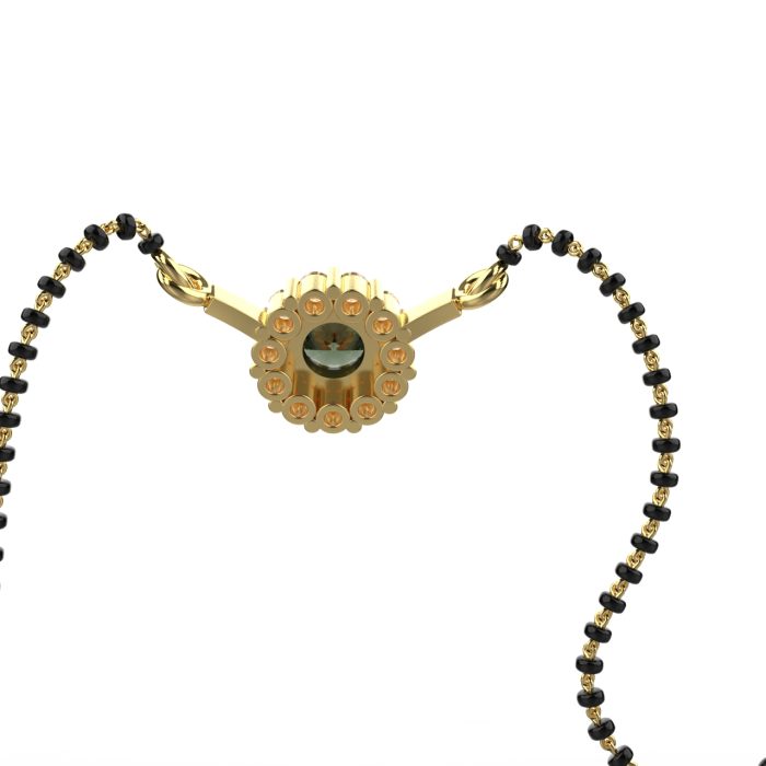 Ishi Diamond Alluring 18k Gold Lab Grown Diamond Emerald Mangalsutra - Image 4
