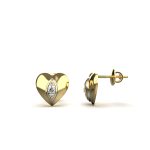 Tickering18k Gold Diamond Heart Studs Earring