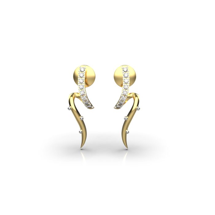 Ishi Diamonds Groovy 18k Gold Lab Grown Diamond Earring - Image 3