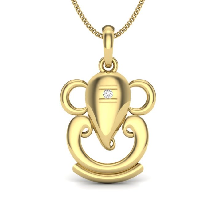 Ishi Diamond Devout 18k Gold Lab Grown Diamond Ganesha Pendant