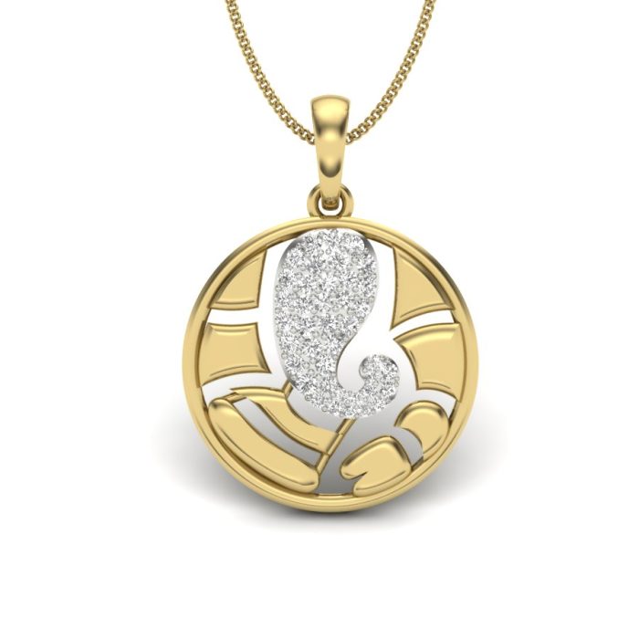 Ishi Diamond Reverent 18k Gold Lab Grown Diamond Ganesha Pendant