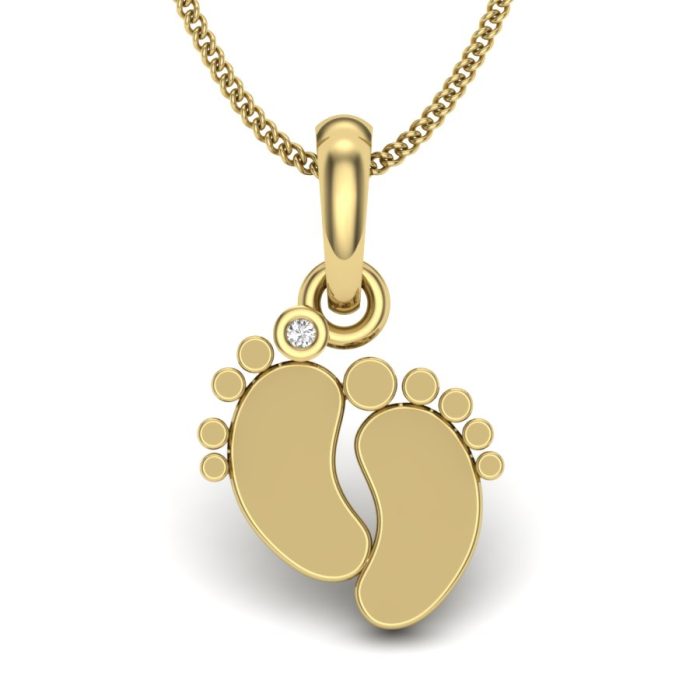 Baby Foot Steps Diamond Pendant