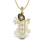 Ishi Diamonds 18k Gold Shreenath Ji Diamond Pendant With Enamel