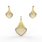 Gold Diamond Pendant Set