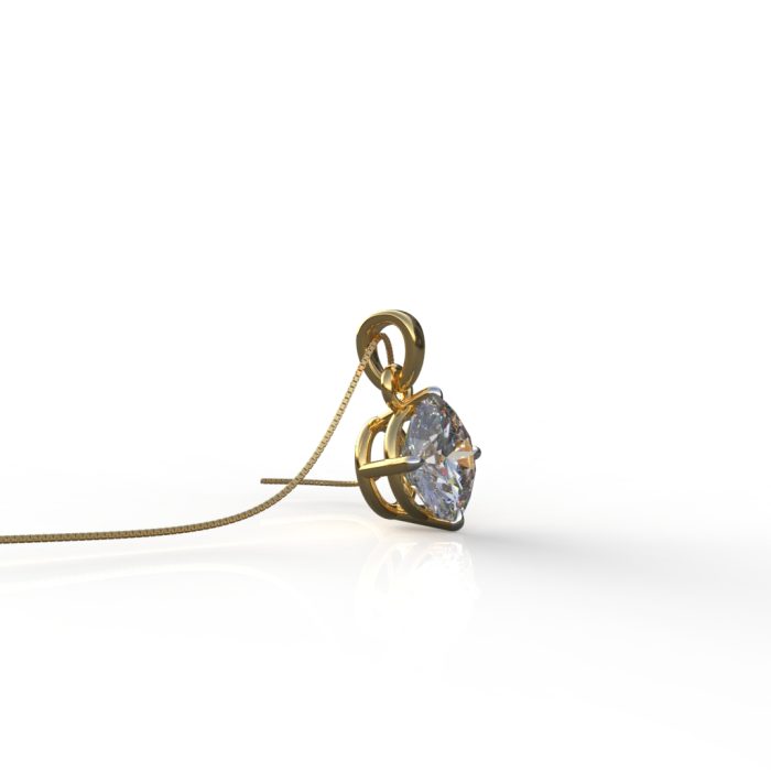 Ishi Diamonds 14k and 18k Gold 3.50 Carat Lab Grown Diamond Solitaire Pendant For Girls & Women - Image 5