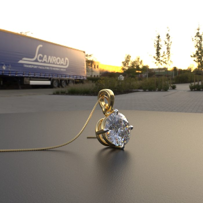 Ishi Diamonds 14k and 18k Gold 3.50 Carat Lab Grown Diamond Solitaire Pendant For Girls & Women - Image 2