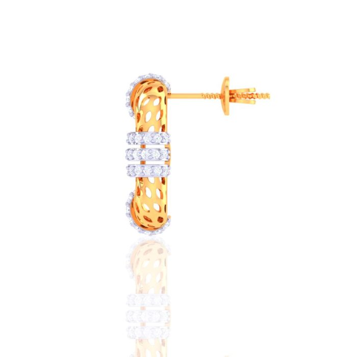 Ishi Diamonds Stunning Pair of 18K Gold 0.95 Carat Lab Grown Diamond Earrings - Image 4
