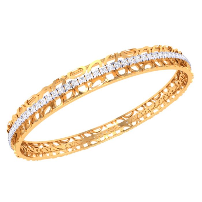 Ishi Diamonds Brilliance 18k Gold Lab Grown Diamond Bangle