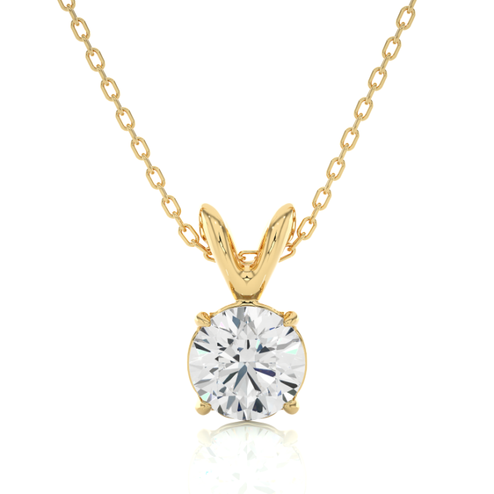Ishi Diamonds 14k and 18k Gold 50 Cents Solitaire Pendant