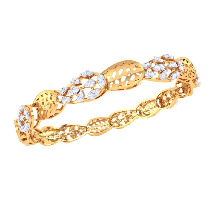 Ishi Diamonds Brilliance 18k Gold Lab Grown Diamond Bangle