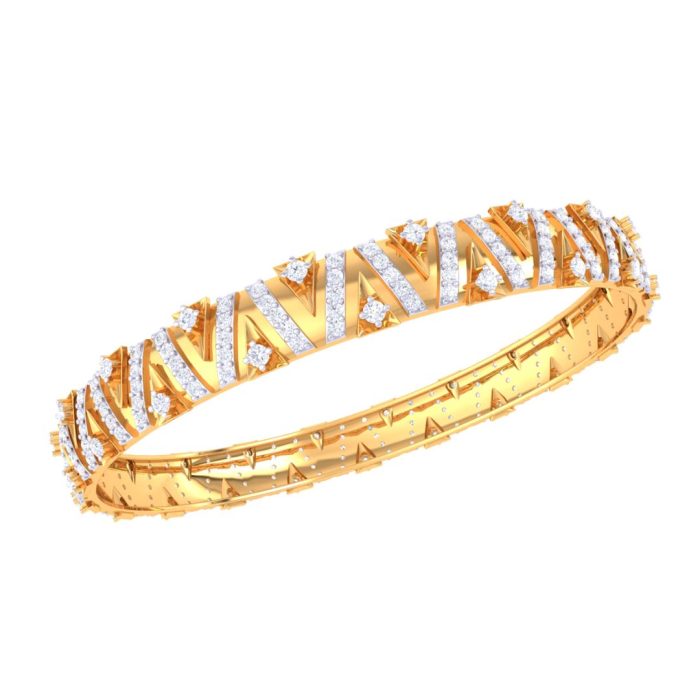 Ishi Diamonds Brilliance 18k Gold Lab Grown Diamond Bangle