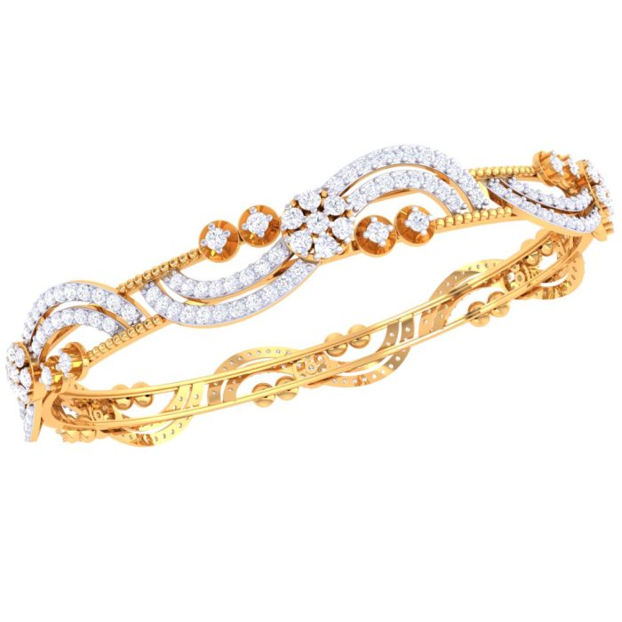 Ishi Diamonds Brilliance 18k Gold Lab Grown Diamond Bangle