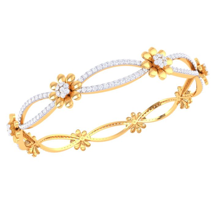 Ishi Diamonds Brilliance 18k Gold Lab Grown Diamond Bangle
