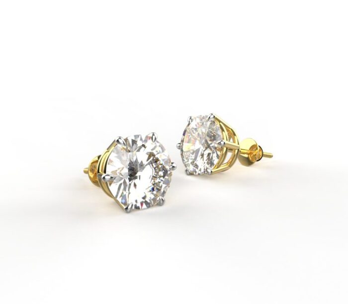 Ishi Diamonds 14k and 18k Gold 3.50 Carat Each Lab Grown Diamond Studs Earrings