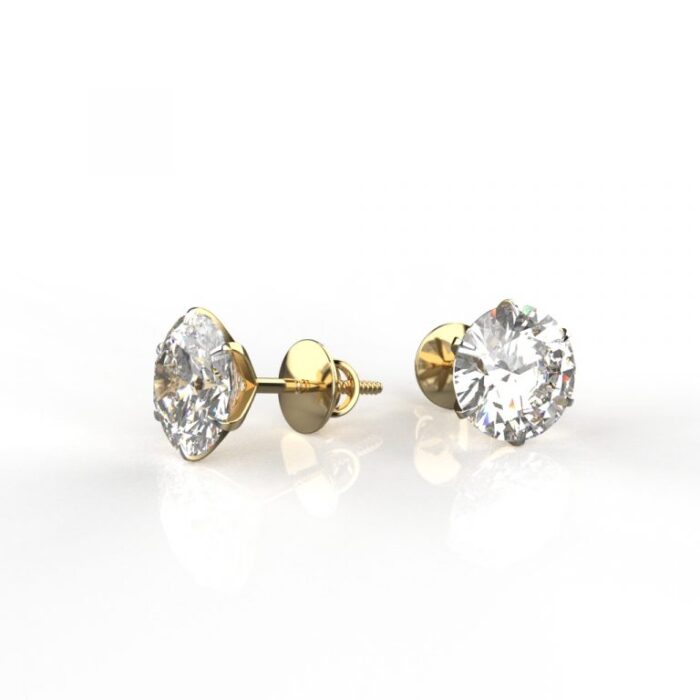 Ishi Diamonds 14k and 18k Gold 2 Carat Lab Grown Diamond Stud Earrings