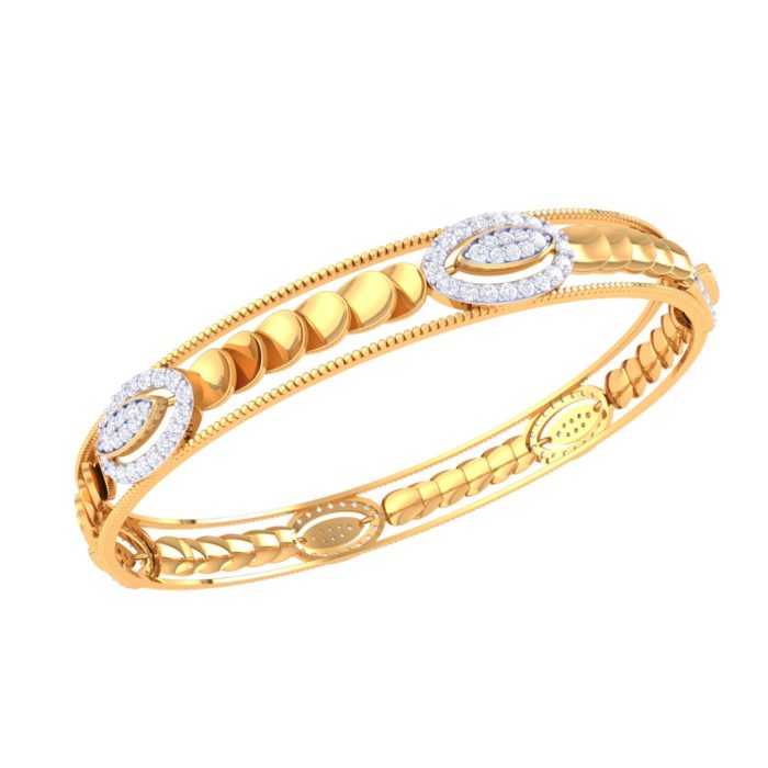 Ishi Diamonds Brilliance 18k Gold Lab Grown Diamond Bangle
