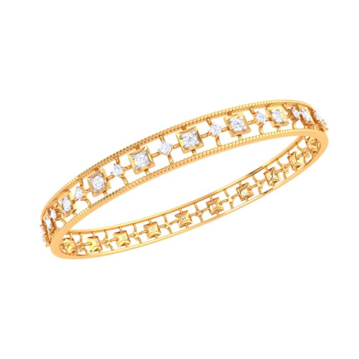 Ishi Diamonds Brilliance 18k Gold Lab Grown Diamond Bangle
