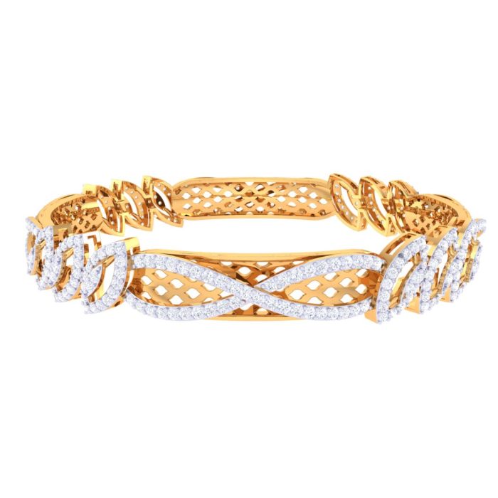 Ishi Diamonds Brilliance 18k Gold Lab Grown Diamond Bangle - Image 2