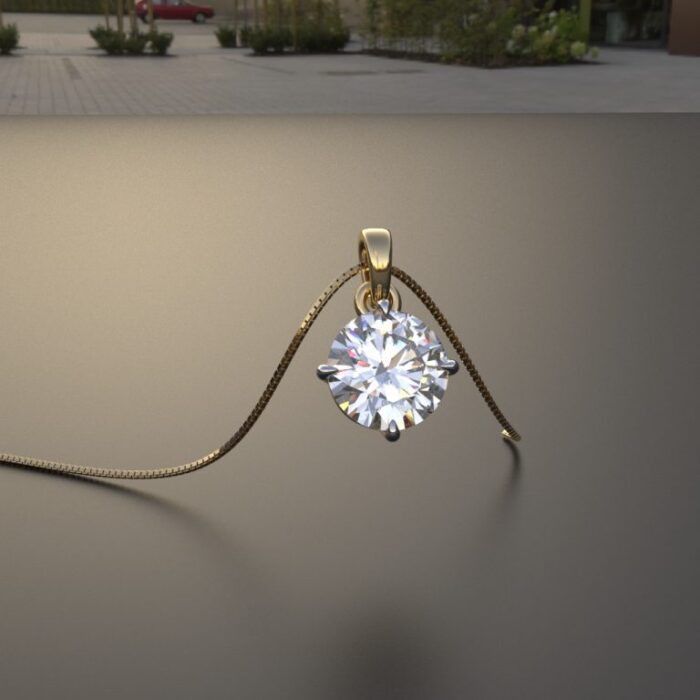 Ishi Diamonds 14k and 18k Gold 1 Carat Lab Grown Diamond Pendant - Image 2
