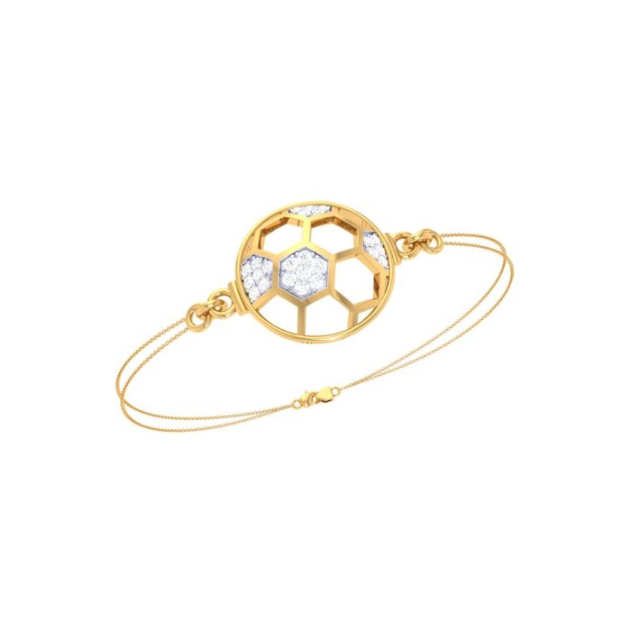 Ishi Diamonds Luxurious 18k Gold and Lab Grown Diamond Bracelet With Intricate Hexagon Design - Image 2