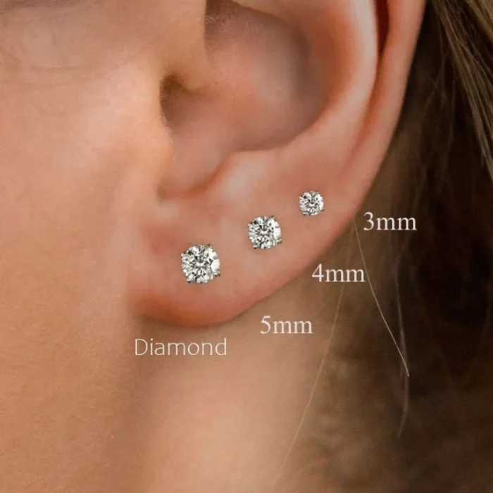 Ishi Diamonds 14k and 18k Gold 25 Cents Each Lab Grown Diamond Solitaire Stud Earring - Image 2