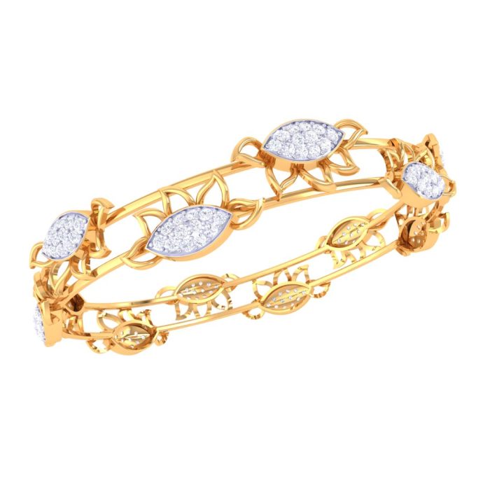 Ishi Diamonds Brilliance 18k Gold Lab Grown Diamond Bangle