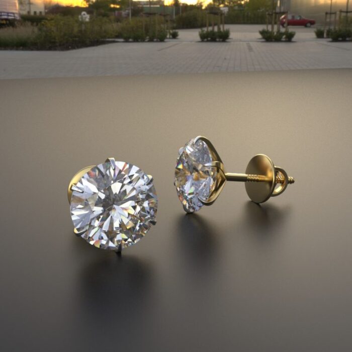 Ishi Diamonds 14k and 18k Gold 2 Carat Lab Grown Diamond Stud Earrings - Image 3