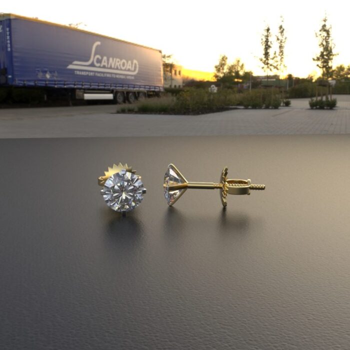 Ishi Diamonds 14k and 18k Gold 25 Cents Each Lab Grown Diamond Solitaire Stud Earring - Image 4