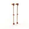 Ishi Diamonds Enchanting 18K Gold Ruby Lab Grown Diamond Long Earrings