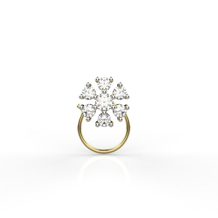 Ishi Diamonds 18k Gold Blossom Lab Grown Diamond Nosepin