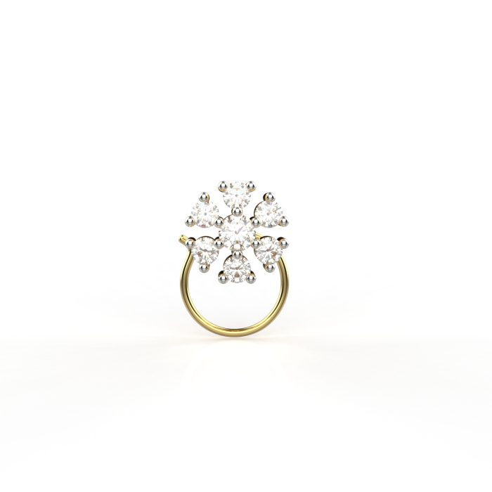 Ishi Diamonds 18k Gold Blossom Lab Grown Diamond Nosepin - Image 4