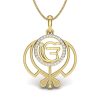 Ishi Diamonds 18k Gold Khalsa Warrior Lab Grown Diamond Pendant