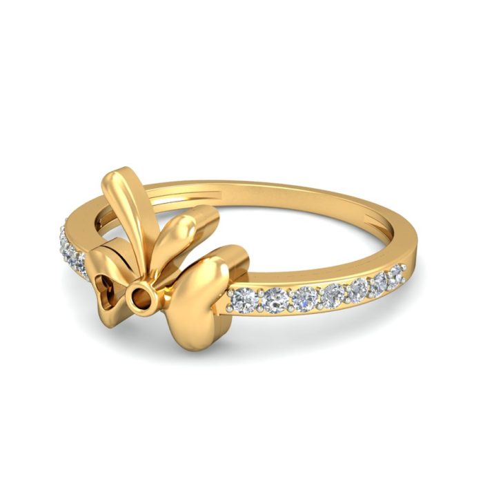 Ishi Diamonds Graceful Butterfly 18K Gold Ring with Sparkling Lab Grown Diamond