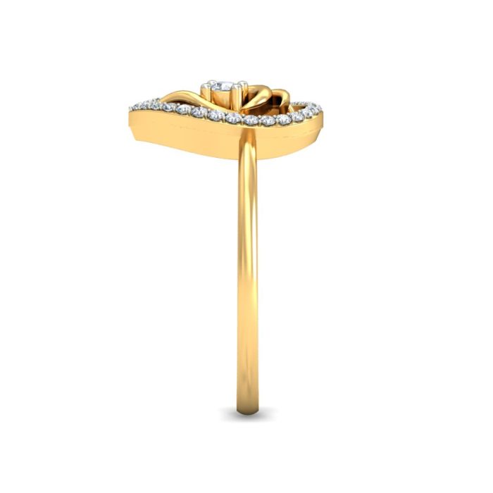 Ishi Diamonds Exquisite 18k Gold Ring with Brilliant Center Lab Grown Diamond - Image 4